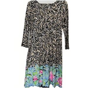 Lilly Pulitzer Ophelia Dress Small Onyx Zebras Can You Zee Me Swing Trapeze